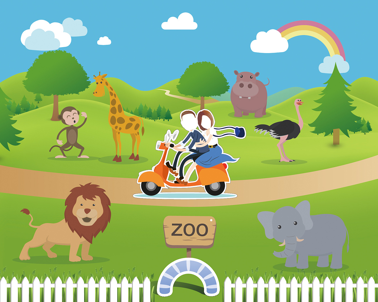 Zoo background | Custom-Designed Graphics ~ Creative Market