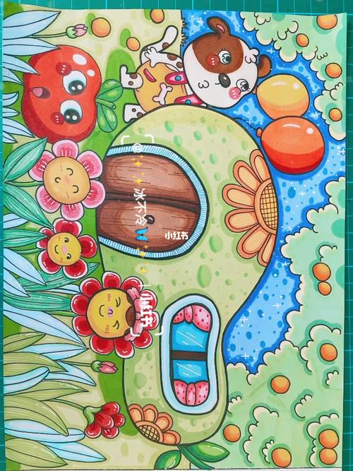 儿童画马克笔(蔬果造型)_儿童画_马克笔_文化_绘画