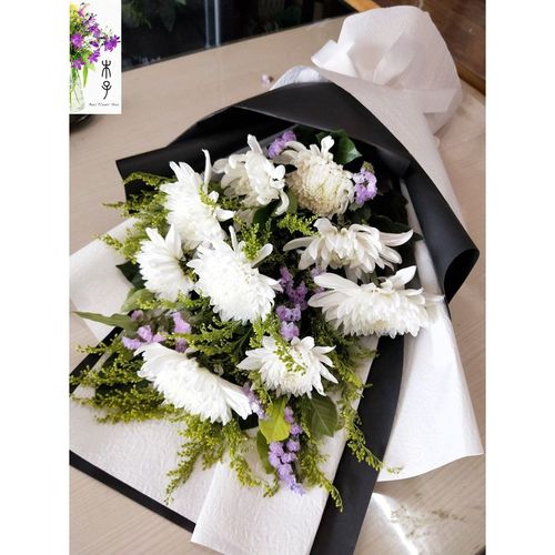 清明节扫墓吊唁祭奠白事追悼会百合菊花鲜花花束花篮北京同城速递