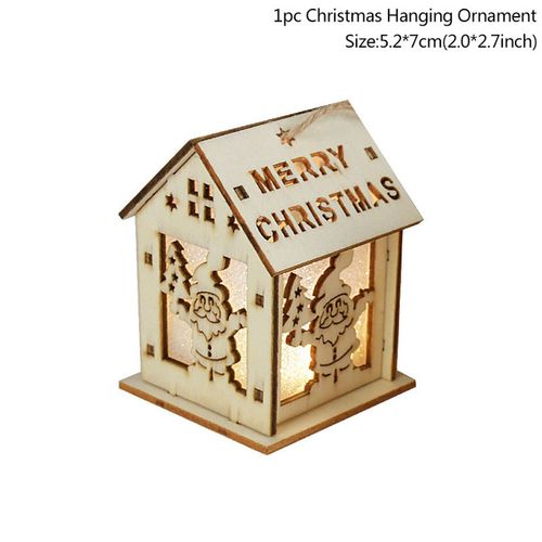 led light wood house christmas tree decorations for home