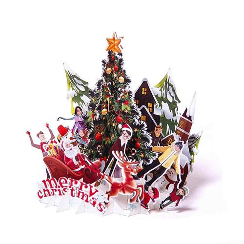 christmas party hollow out carved stereo greeting