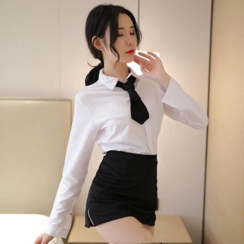 情趣内衣教师制服诱惑大码老师性感套装开裆包臀裙ol秘书办公室床
