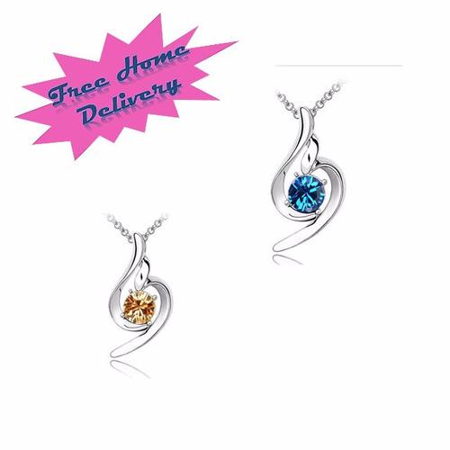 valentines day gift - beauty angel crystal necklace - 2 colours