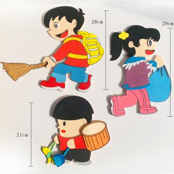 劳动人民最光荣 立体墙贴班级布置黑板报学校敬业国 爱劳动小孩一套