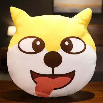 滑稽表情抱枕表情包枕头毛绒玩具笑脸狗头娃娃聊天学生搞笑emoji生日