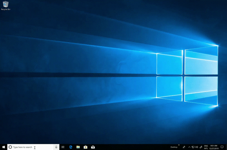 在 windows 10 上显示搜索行为的动画 gif