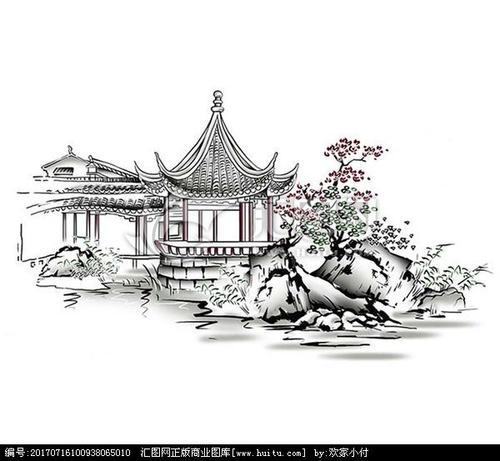 园林建筑简单简笔画