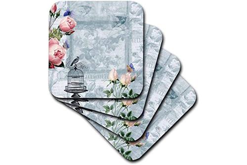 3drose cst_123582_2 roses and bird cage vintage floral soft