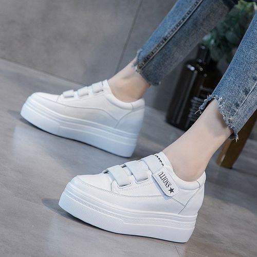 小白鞋子女鞋2021潮鞋春季新款百搭爆款2021厚底真皮内增高休闲鞋