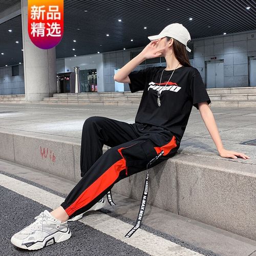 套装女】广场鬼步舞服团体运动套装女2021夏季时尚健身跳舞蹈演出服装