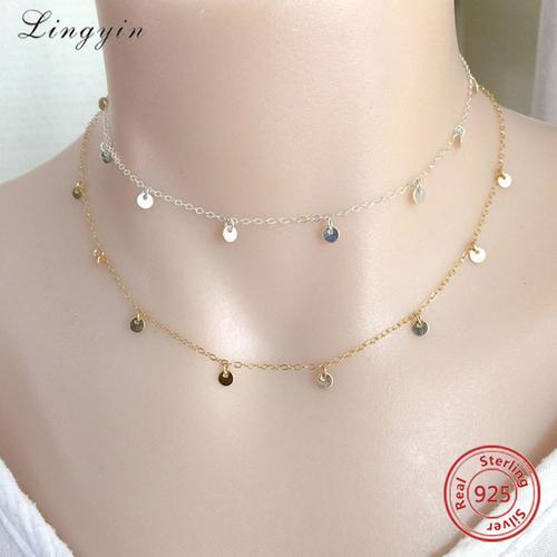 friendship necklaces ultra tiny coin necklace, sterling silver