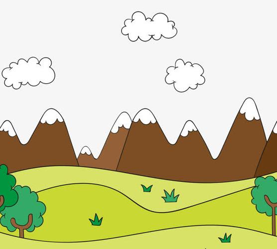 关键词 : 卡通手绘,田野,风景,山,自然风光