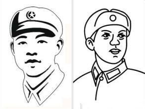 军人侧身敬礼的简笔画