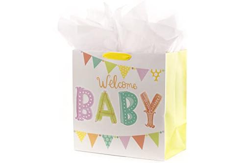 hallmark oversized baby gift bag with tissue paper (welcome)