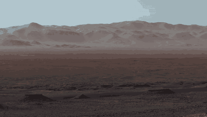 nasa首次公开好奇号在盖尔环形山拍摄的全景照 火星的