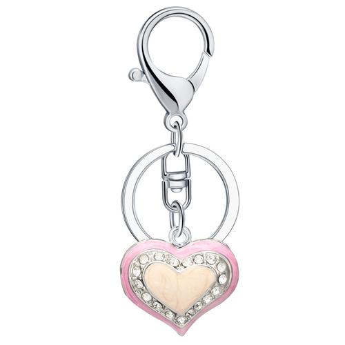 unique gift ideas pink love heart shaped keychain crystal women