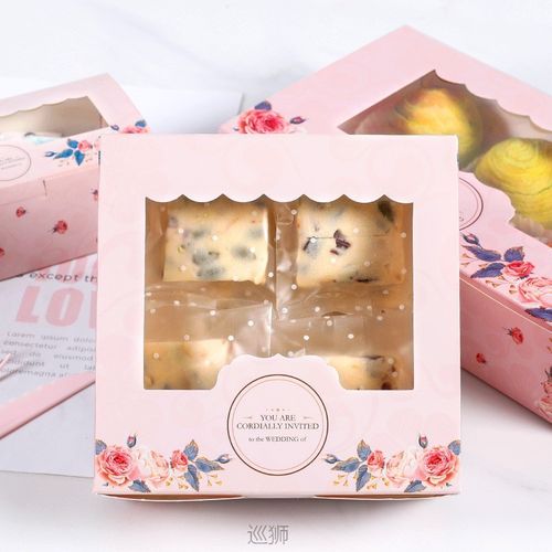 10pcs mini mooncake paper gift box transparent window candy