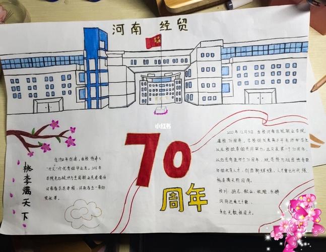 河南经贸70周年校庆手抄报_手抄报_文化_阅读