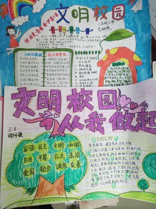 举办关于文明校园主题的手抄报.