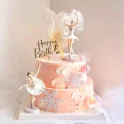 烘焙蛋糕装饰跳舞芭蕾舞女孩摆件许愿塔舞蹈蛋糕生日