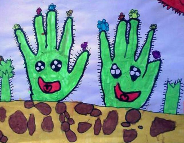 丫雅教育科培暑假班低年级佳作新篇――《手掌画》