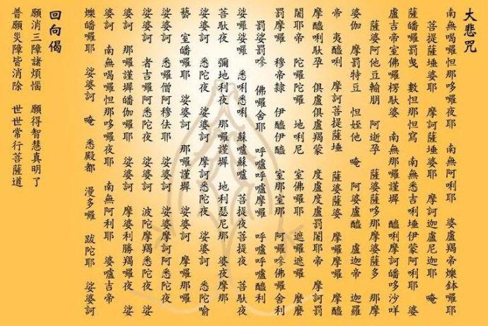 大悲咒图文(84句)