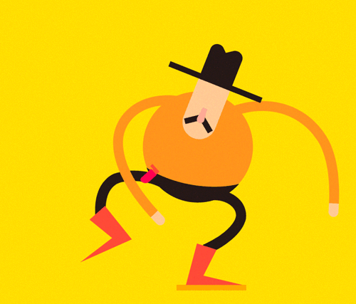 animated cowboy walkcycle animated gif.