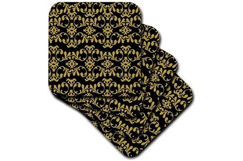 3drose cst_164510_3 gold and black elegant damask-ceramic tile