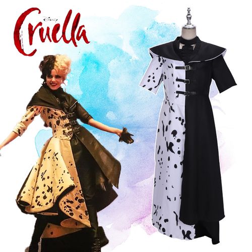 黑白魔女库伊拉同款cos服cosplay全套服装cruelladevil女连衣裙