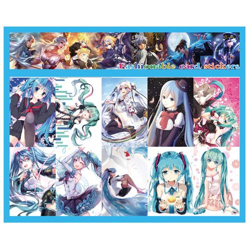 v家初音未来动漫卡贴贴纸包邮二次元周边个性学生饭卡