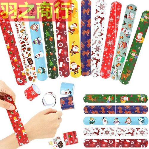 10pcs christmas clap circle wristband pop bracelet for kids