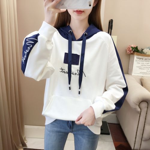 少女装初中生高中学生春装卫衣女大童韩版连帽宽松薄上衣服外套潮
