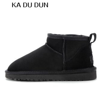 kadudun 周冬雨同款超短筒雪地靴女低帮羊皮毛一体面包鞋低筒mini短靴