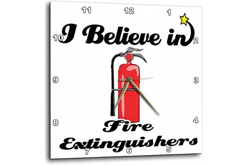 3drose dpp_105158_3 i believe in fire extinguishers-wall clock