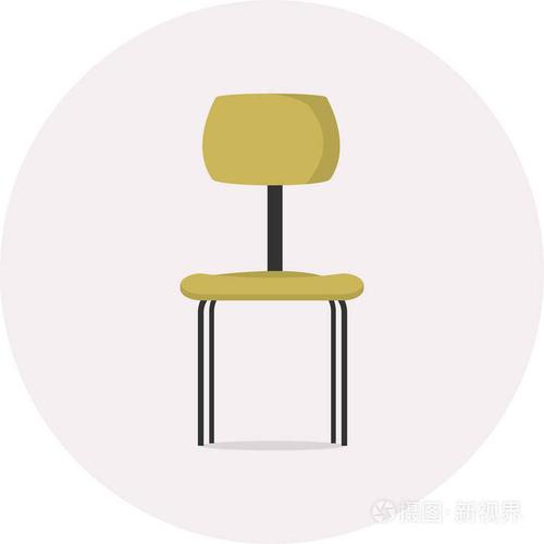 椅子图标设计 |一套伟大的平面图标与风格的长阴影图标和使用的家具