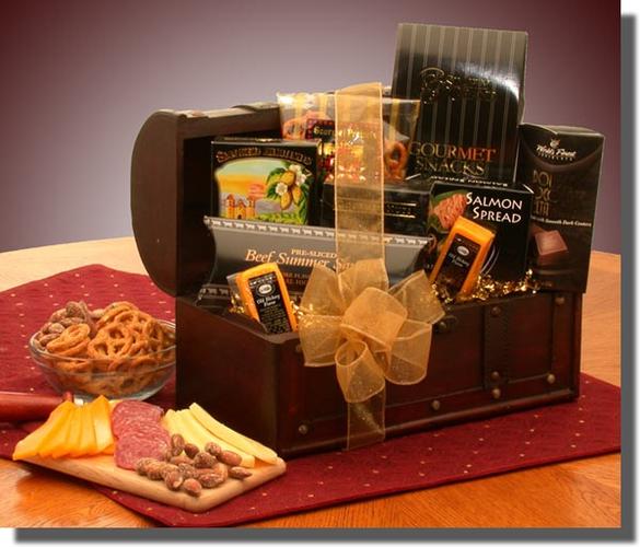 with delicacies such as wafer cookies, sweets and chocolate