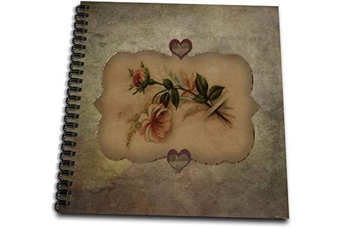 3drose db_173105_2 vintage look peach roses and hearts memory