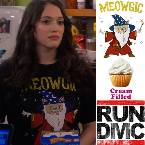 美剧破产姐妹max短袖t恤女魔法猫宽松可爱印花夏季