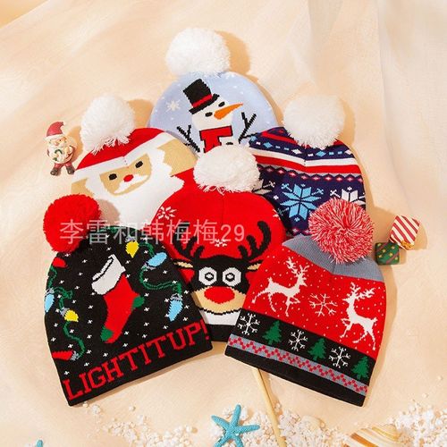 1 pc christmas cute kids knitted warm hat christmas gift