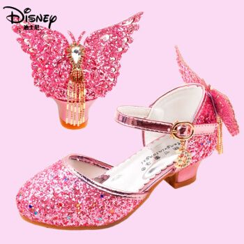迪士尼(disney)儿童高跟鞋公主女童凉鞋2021新款儿童鞋时尚包头水晶鞋