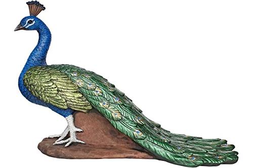 design toscano the regal peacock garden statue, medium