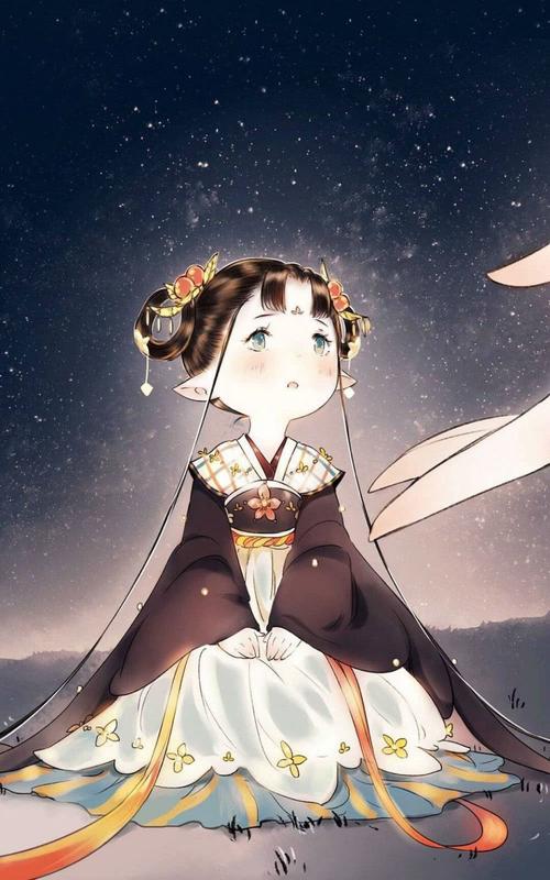 清新古风漫画壁纸·蓝绿:图画中,嚣尘外