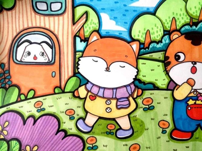 狐假虎威 儿童简笔画_简笔画_儿童画_母婴_早教