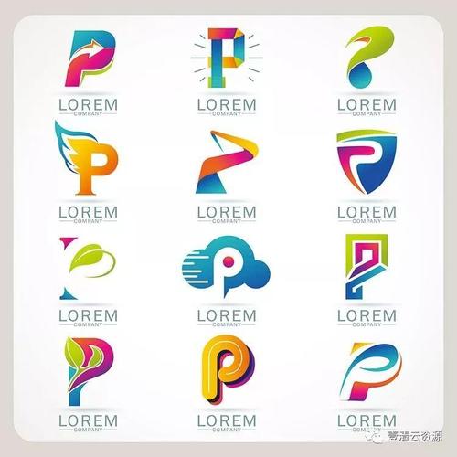 时尚简约抽象创意英文字母变形元素logo标志设计模板矢量图案素材