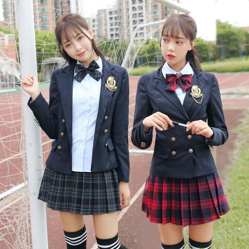 春秋学院风校服套装韩版英伦双排扣西装制服jk日系班服学生女主播