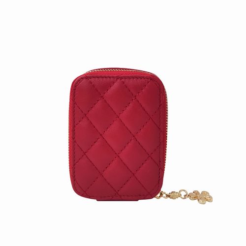 高档小羊皮高颜值化妆包口红包精致少女心高档镜子小号迷你便携收