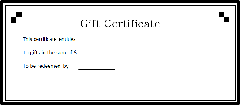 full page gift certificate template