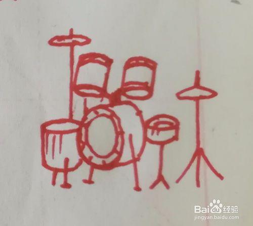 怎样画架子鼓简笔画