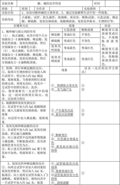 九年级化学实验报告