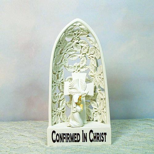 led light cross lady statue resin crafts blessing christmas